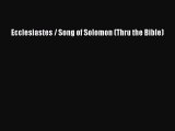 Read Ecclesiastes / Song of Solomon (Thru the Bible) Ebook Free