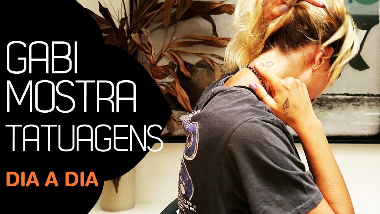 GABRIELA PUGLIESI MOSTRA SUAS TATUAGENS