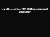 Read Learn Microsoft Excel 2002: VBA Programming with XML and ASP Ebook Free