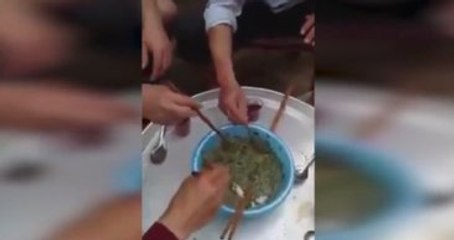 Balıkları Sos İle Karıştırıp Canlı Canlı Yediler