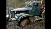 6x6 Truck KRAZ Extreme Stuck in Mud [SD, 480p]