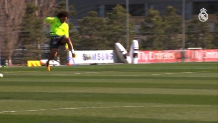 Marcelo é destaque de treino do Real Madrid com belo gol