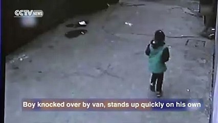 Boy knocked over by van must watch