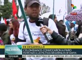Colombianos se movilizan contra las políticas neoliberales de Santos