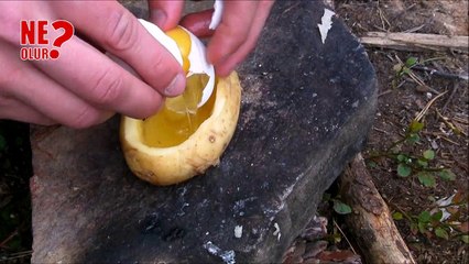 Patates içinde yumurta pişirmek
