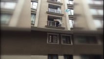 koca şiddetinden kaçan kadın balkondan balkona atladı