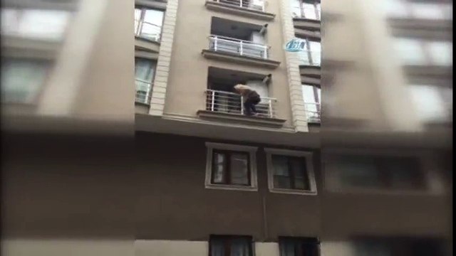 koca şiddetinden kaçan kadın balkondan balkona atladı