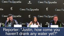 Russian reporter propositions Justin Timberlake on camera!