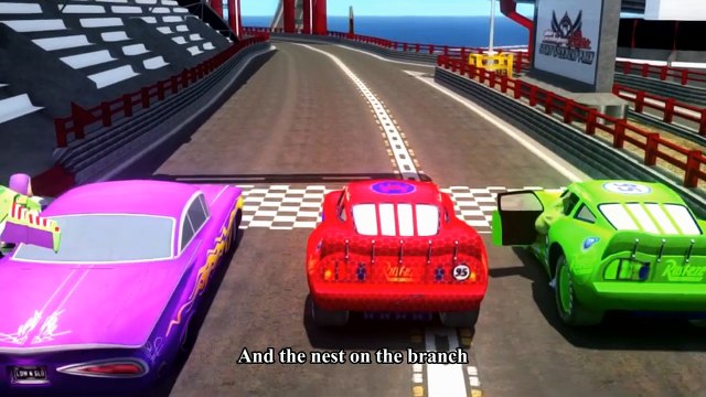 Spiderman Songs Nursery ♪ The Green Grass Grows all Around ♪ Cars Spider-Man Hulk Buzz Lightyear Race HD