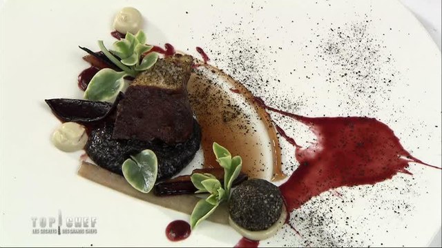 Le plat de foie gras poêlé au thé, pistaches et anguille fumée d'Hervé Rodriguez