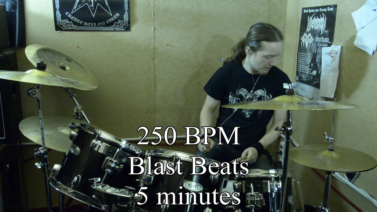 Extreme Blast Beat Stamina Practise @ 250 BPM for 5min!