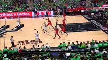 Tim Duncan Draws the Foul & Scores - Blazers vs Spurs - March 17, 2016 - NBA 2015-16 Season