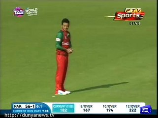 Ahmed Shehzad waves to his fans during the match