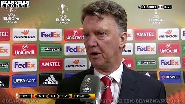 Manchester United 1-1 Liverpool (Agg 1-3) - Louis van Gaal Post Match Interview