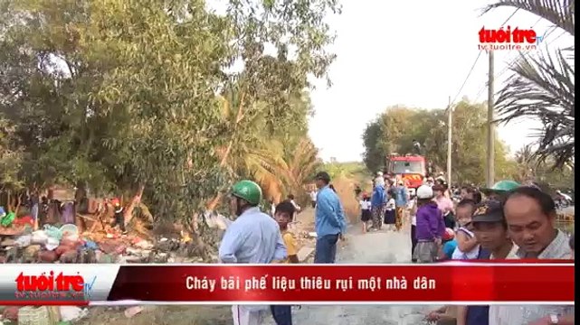 Cháy bãi phế liệu thiêu trụi 1 nhà dân