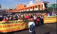 Marchan 'vagoneros' invidentes sobre Tlalpan