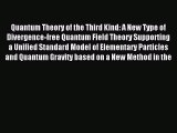 Read Quantum Theory of the Third Kind: A New Type of Divergence-free Quantum Field Theory Supporting