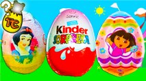 3 SURPRISE EGGS KINDER SURPRISE, DISNEY PRINCESS AND DORA THE EXPLORER UNBOXING TOYS FOR CHIDREN | Toy Collector