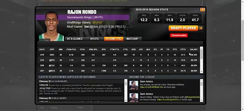 NBA DFS & PICKS - 2/23 - Tonight's daily fantasy picks and sports bets. (News World)