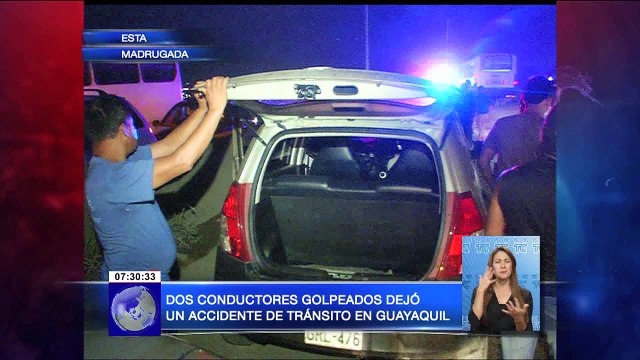 Dos conductores golpeados dejó accidente en el norte de Guayaquil