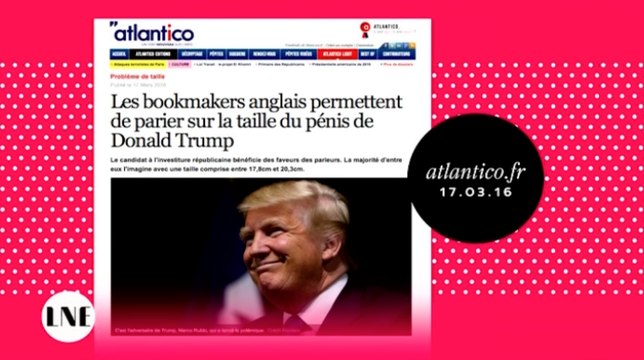 Des bookmakers anglais proposent de parier sur la taille du pénis de Donald Trump ! -ZAP ACTU du 18/03/2016