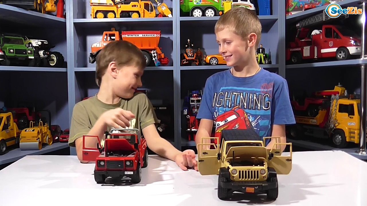 BRUDER Машинки. Wrangler и Land Rover. Обзор Дж...