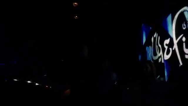 Fadi of Aly & Fila addressing the crowd at Zouk Singapore after his set was interrupted