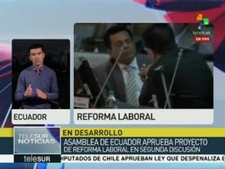 Asamblea de Ecuador aprueba proyecto de reforma laboral