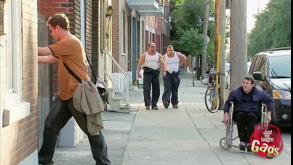 Disabled Man Thrown Over Fence Prank