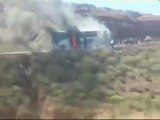 شاهد الفيديو: لحظة اندلاع الحريق في حافلة الساتيام قرب سيدي افني