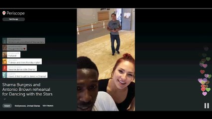 (periscope) Antonio Brown & Sharna Burgess -- March 18, 2016