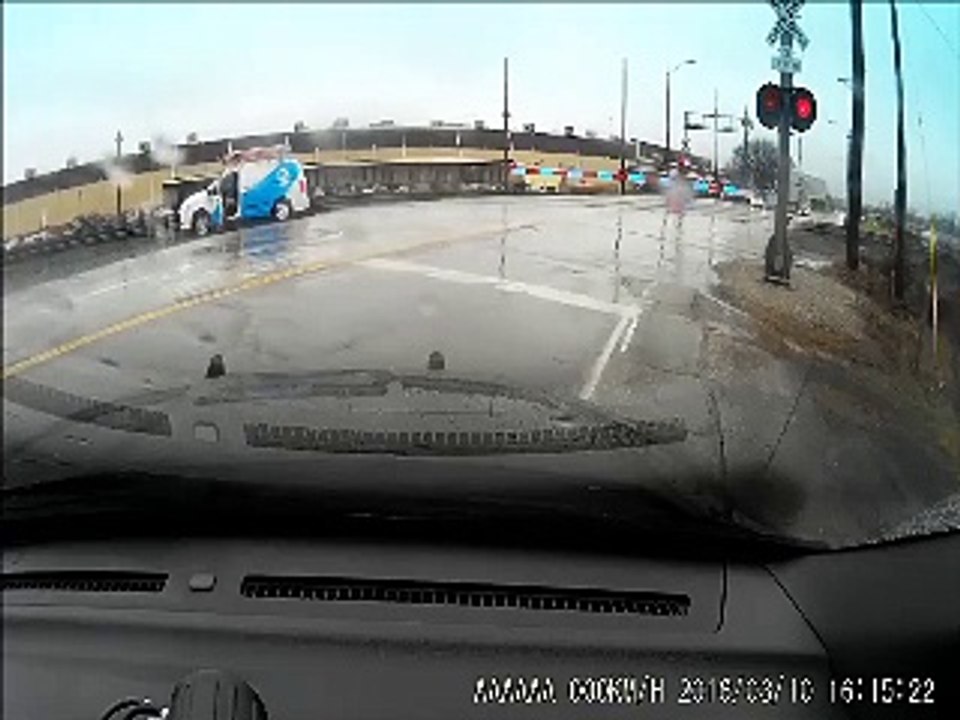 Van destroyed by train