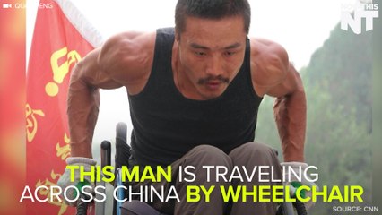 This Disabled Man's Trekking 3,500 Miles Across China In A Wheelchair