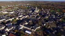 Saint Lambert du Lattay vu par drone en automne, Pays de La Loire, France (1)-HD 1080p