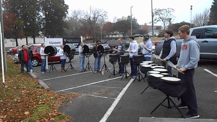 South Meck Drumline plays at 2013 Thunder Road Marathon - 1.5 mile marker. #1