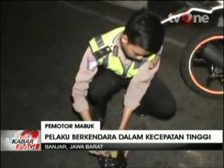 Akibat Mabuk, Pengemudi Motor Sekarat Setelah Hantam Trotoar