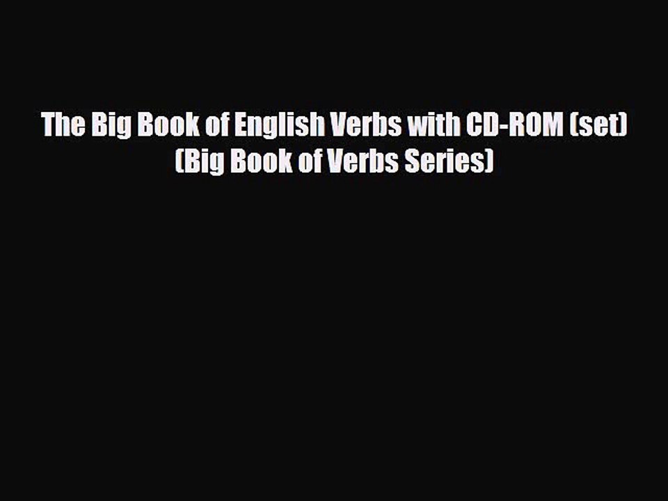 Download The Big Book of English Verbs with CD-ROM (set) (Big Book of Verbs Series) Free Books