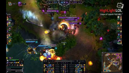 Highlight KT Score Tristana QuadraKILL, KR SoloQ