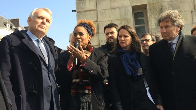 Michaëlle Jean, secrétaire générale de la francophonie aux côtés de Jean-Marc Ayrault