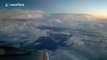 Lightning in the clouds, filmed from a plane