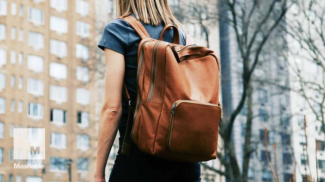 Trying on a backpack you can track: Stylish tech or wearable flop?