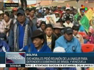 Download Video: Evo Morales pide reunión de Unasur para defender democracia brasileña