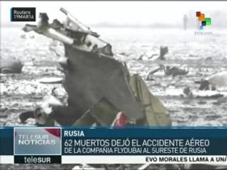 Mueren 62 personas al estrellarse un avión de FlyDubai al sur de Rusia