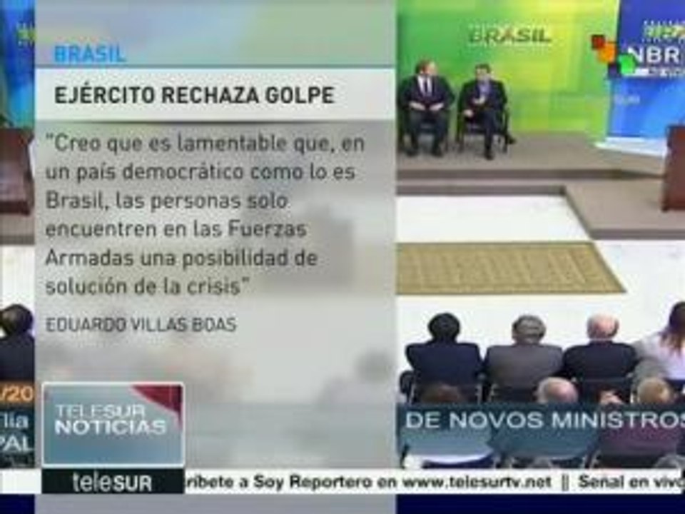 Ejército brasileño rechaza acciones golpistas contra Dilma Rousseff
