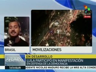Sorprendente marcha en Sao Paulo en defensa de la democracia
