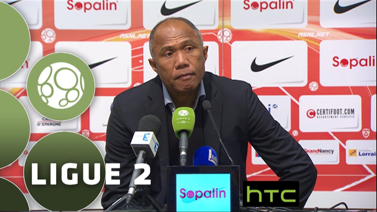 Conférence de presse AS Nancy Lorraine - RC Lens (1-0) : Pablo  CORREA (ASNL) - Antoine  KOMBOUARE (RCL) - 2015/2016
