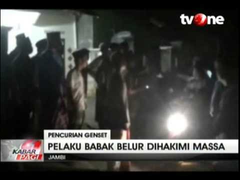 Tertangkap Basah, Pencuri Genset Masjid Babak Belur Diamuk Warga