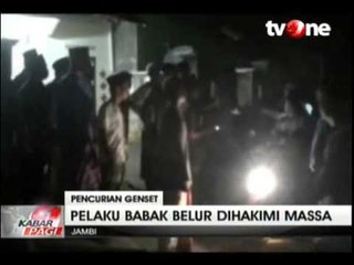 Tertangkap Basah, Pencuri Genset Masjid Babak Belur Diamuk Warga