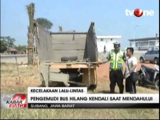 Bus Seruduk Truk di Tol Cipali, 2 Penumpang Terluka