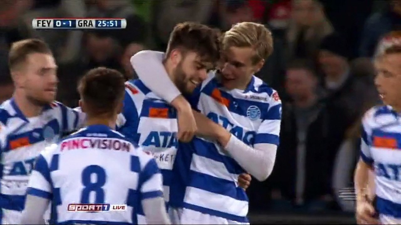 0-1 Robin Pröpper Goal Holland Eredivisie - 19.03.2016, Feyenoord 0-1 De Graafschap